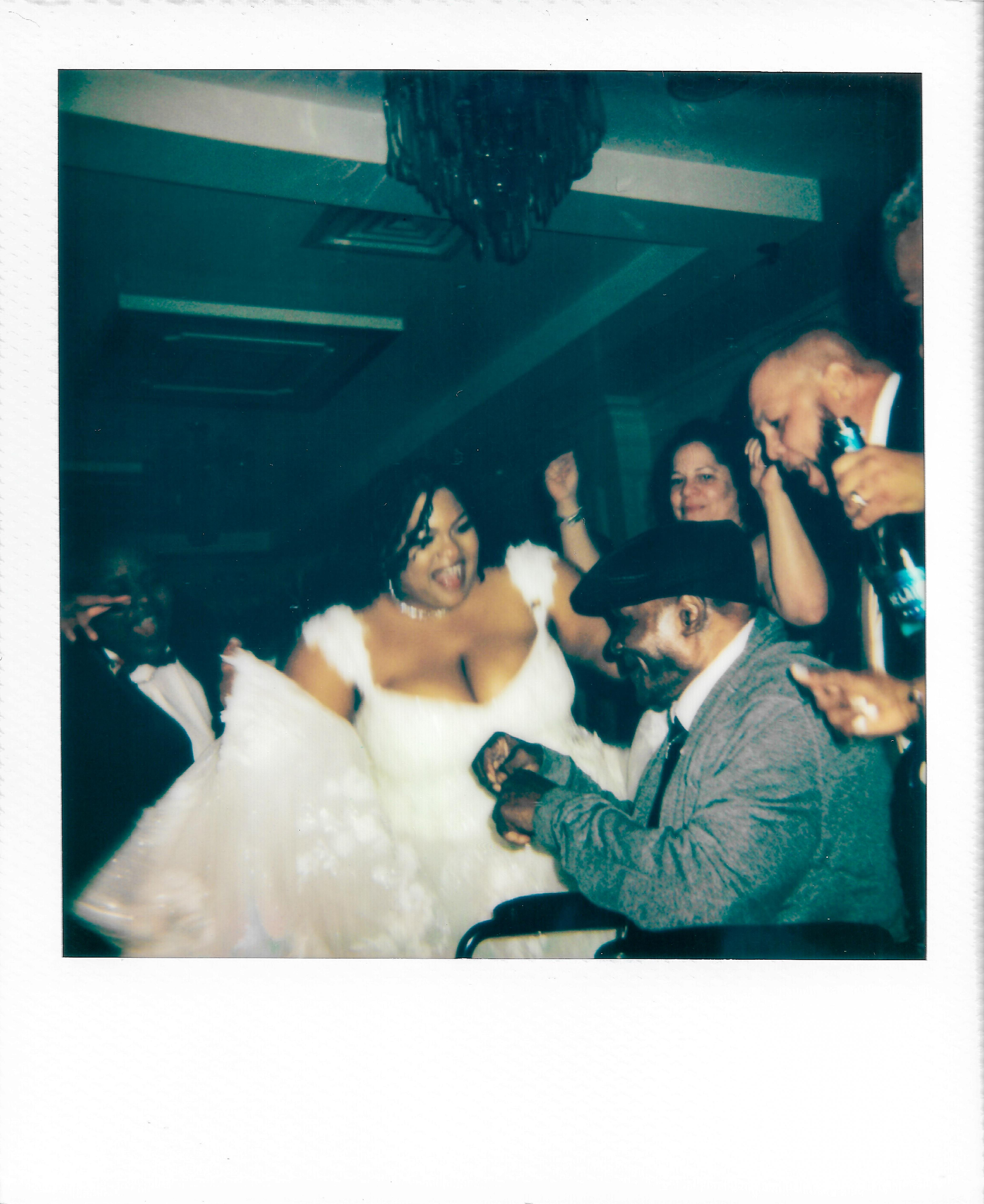 Wedding celebration with confetti