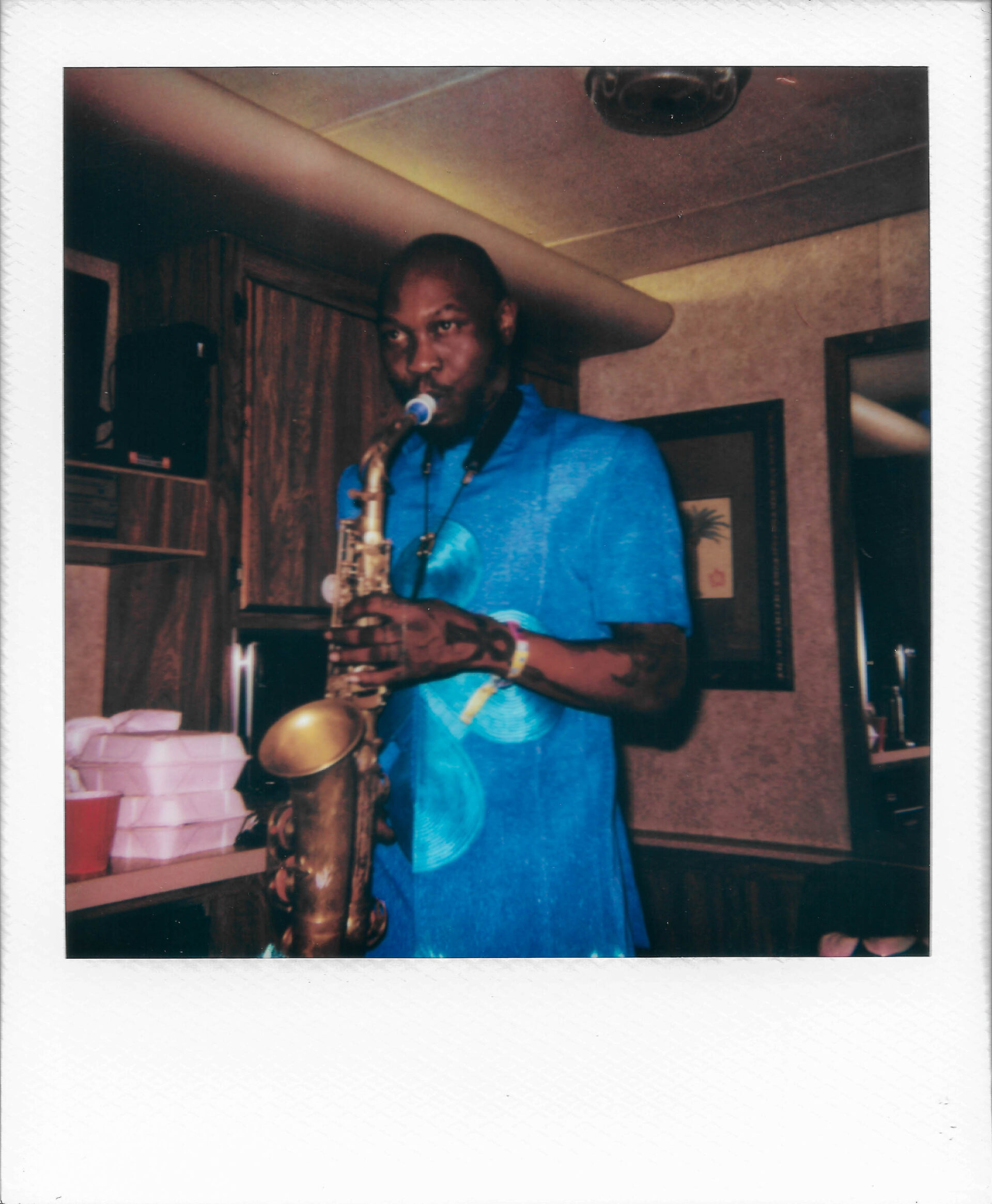 Backstage portrait with saxophone