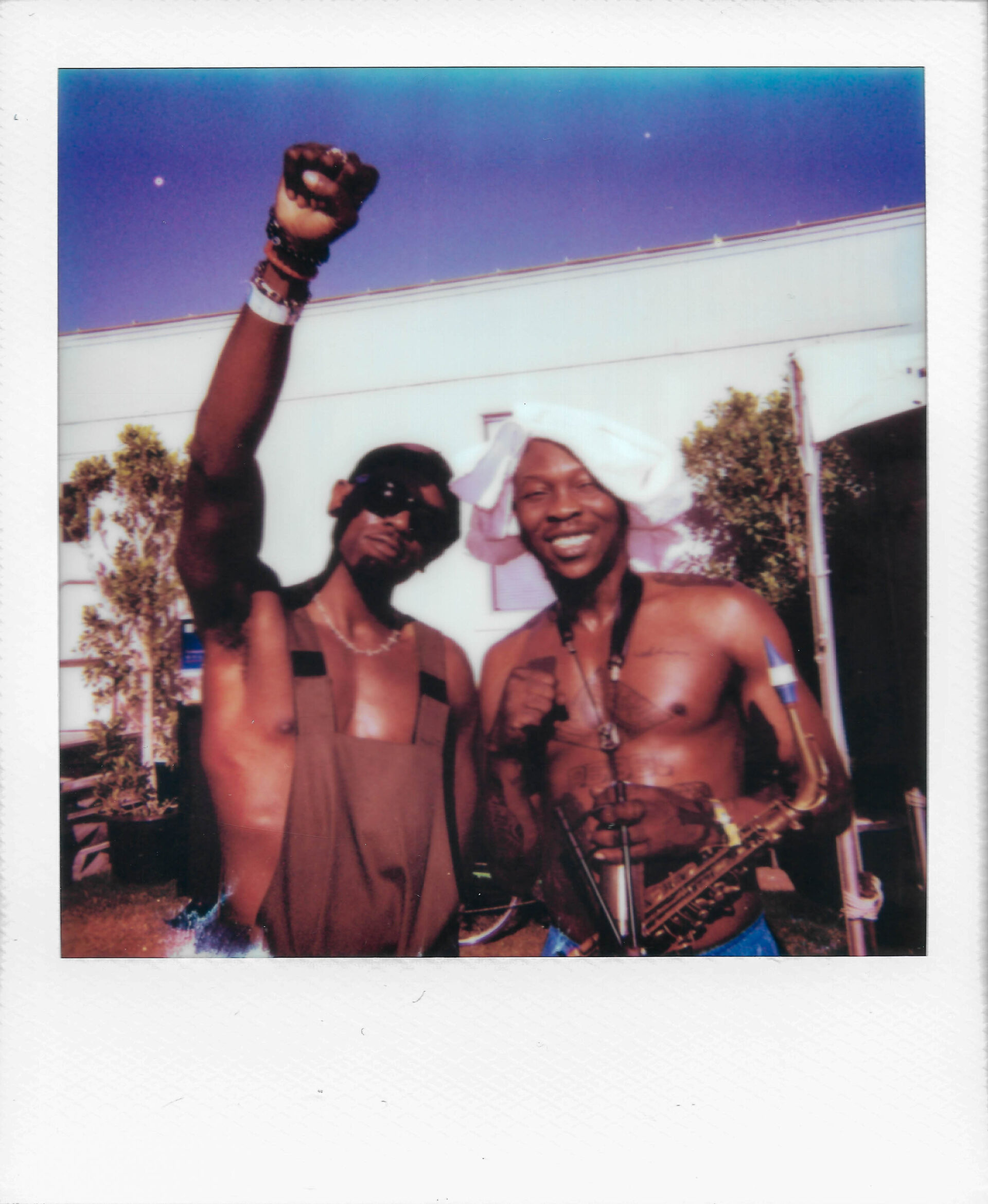 Backstage celebration at a concert